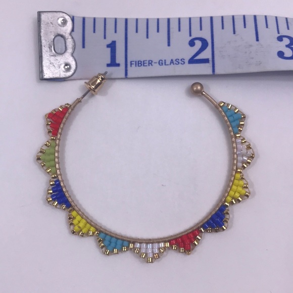 Beaded hoop earrings, NWT - Picture 2 of 5